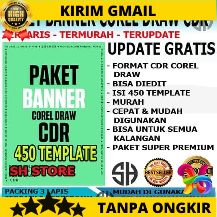 Jual Paket Template Desain Spanduk Banner Design Siap Edit Format CDR Shopee Indonesia