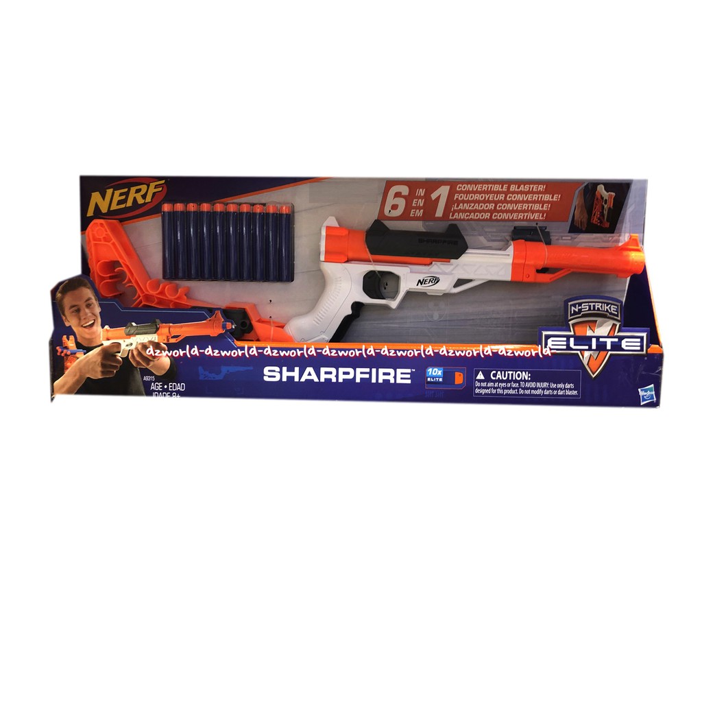 Jual Nerf Sharpfire 6in1 Mainan Pistol Nerf Panjang Bisa Dirubah 6