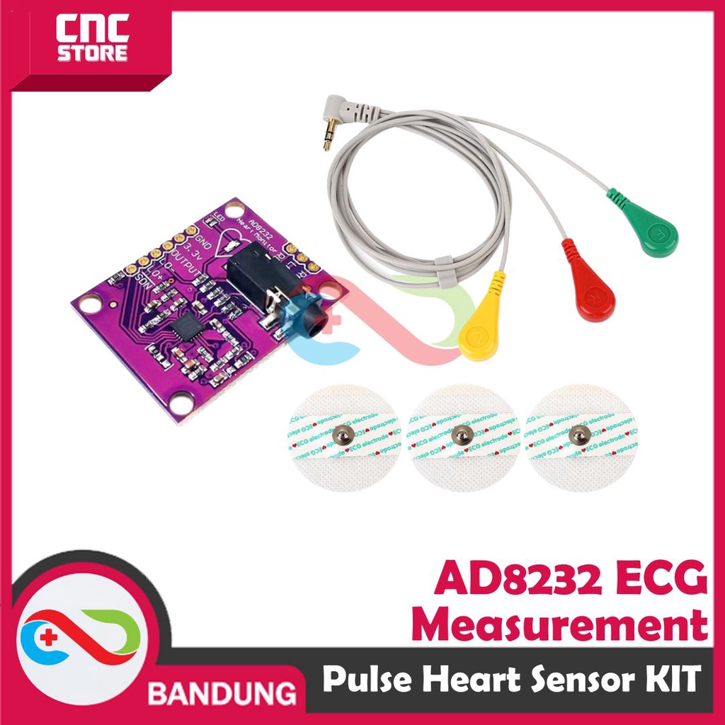 Jual AD8232 ECG MEASUREMENT PULSE HEART SENSOR MODULE KIT | Shopee ...