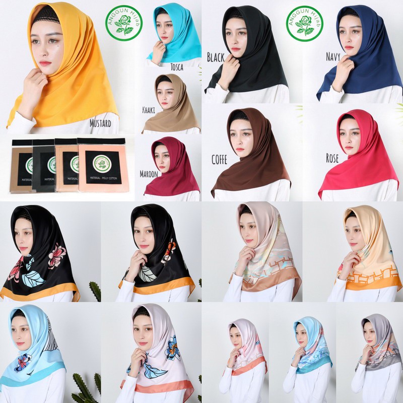 Jual (PROMO)JILBAB SEGIEMPAT/POLOS/ POLLYCOTTON,JAHIT TEPI | Shopee