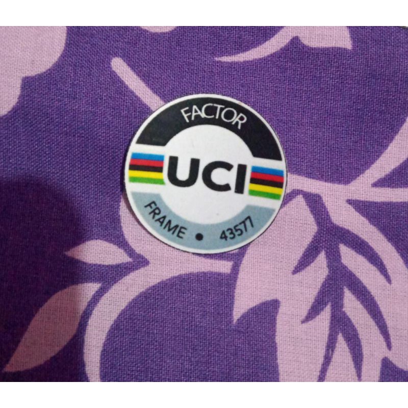 Jual Sticker-Stiker-Decal-Tempelan-Logo-Label Factor UCI Frame Aproved ...