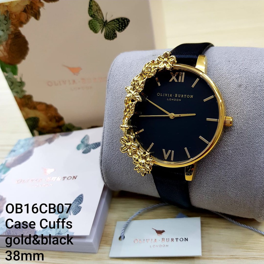 Jual termurah original CASE CUFFS GOLD BLACK Olivia burton OB16BC07 jam tangan wanita dm 38mm Shopee Indonesia