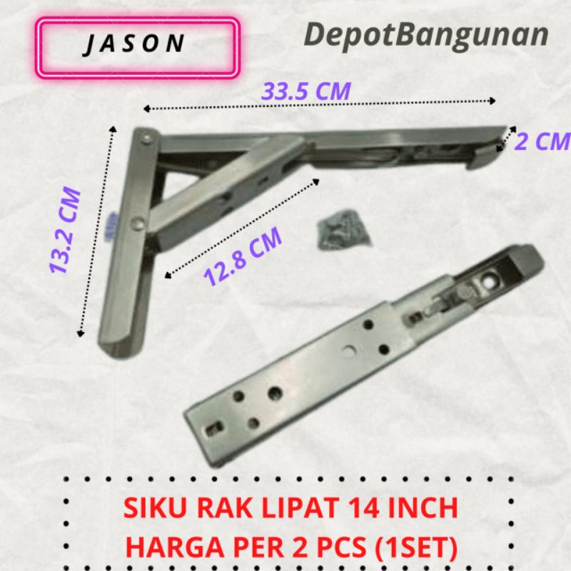 Jual Siku Rak Lipat Stainless Bracket Engsel Siku Meja Lipat JASON 14 ...