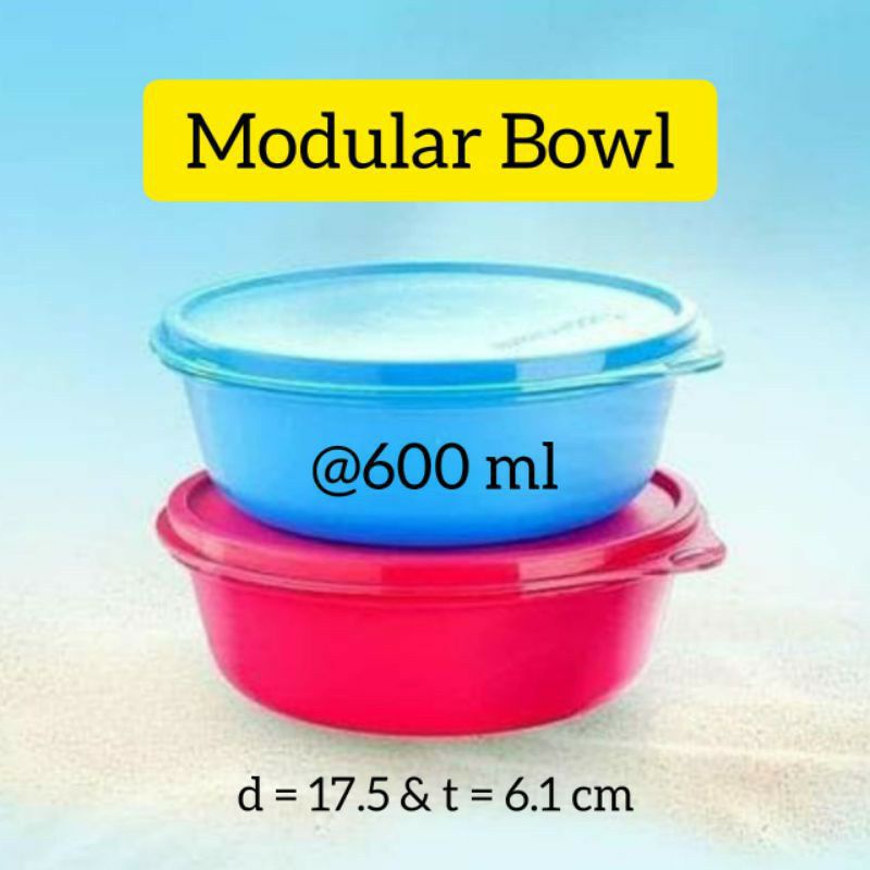 Jual Modular Bowl 600ml Tupperware (1), bowl cantik ketat cairan dan ...