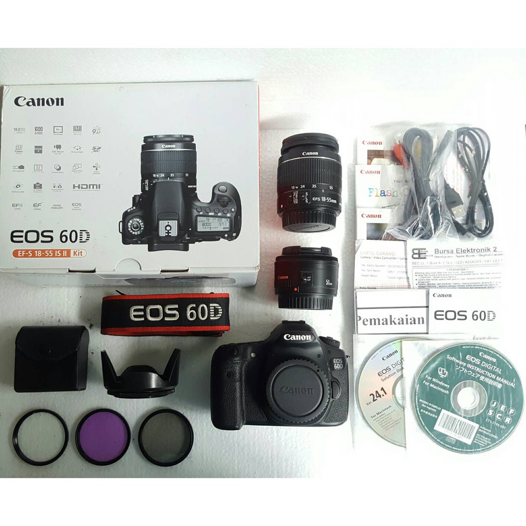 Jual Canon EOS 60D EF-S 18-55 KIT (Seperti Baru!!) | Shopee Indonesia