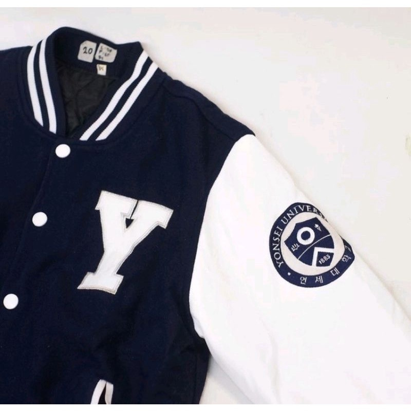 Jual Varsity Jacket Yonsei Blue (Likenew) Shopee Indonesia