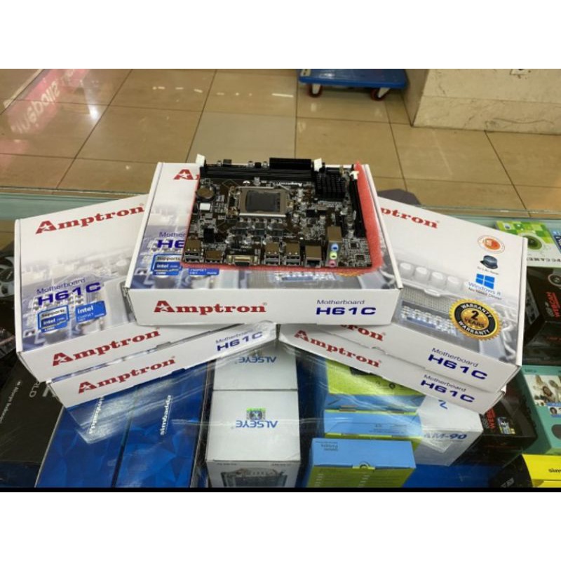 Jual MOTHERBOARD AMPTRON H61 C LGA 1155 | Shopee Indonesia