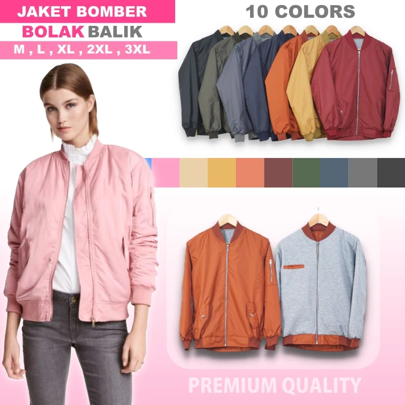 Jaket Bomber Wanita Premium | Jaket Bolak Balik