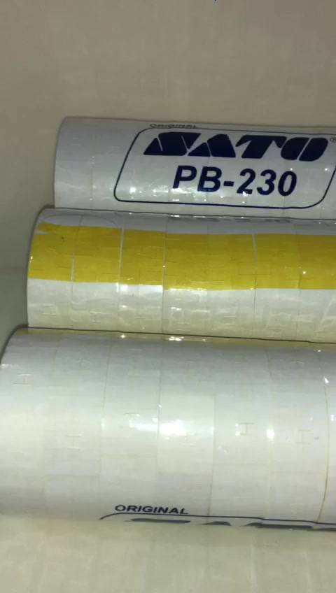 Jual LABEL SATO WARNA KUNING PB-230 STICKER HAND LABEL PB230 PB 230 ...