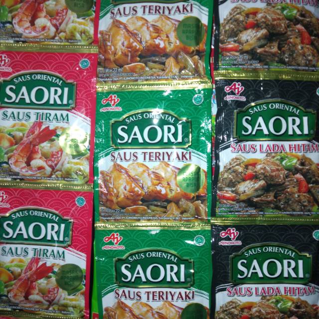 Jual Saori Saus Tiram Teriyaki Lada Hitam Asam Manis Renceng Shopee