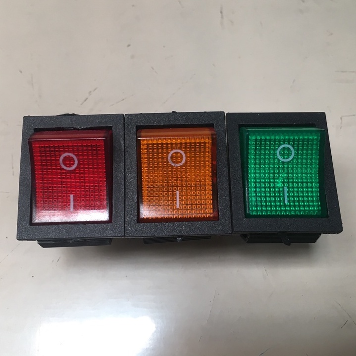 Jual SWITCH ROCKER SAKLAR ON OFF 4 PIN KOTAK LED MERAH KUNING HIJAU 16A ...