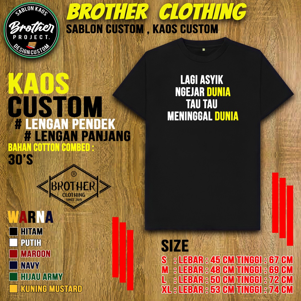 Jual Kaos Polos Kaos Custom Pria/wanita/custom Sablon/kaos Dakwah ...