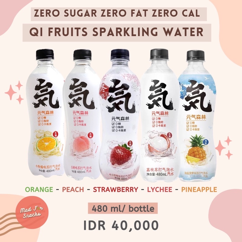 Jual Qi Fruits Sparkling Water (Zero Sugar Zero Fat Zero Calorie
