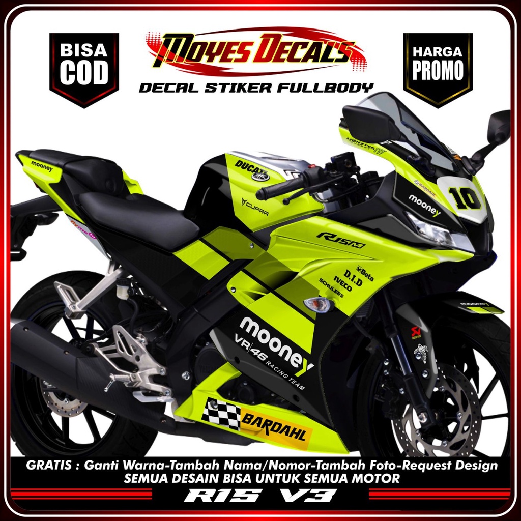 Jual Bisa Cod. Decal Stiker Motor Full Body Yamaha YZF R15 V3 | Shopee ...