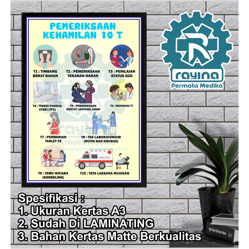 Jual Poster Pemeriksaan Kehamilan 10 T Shopee Indonesia
