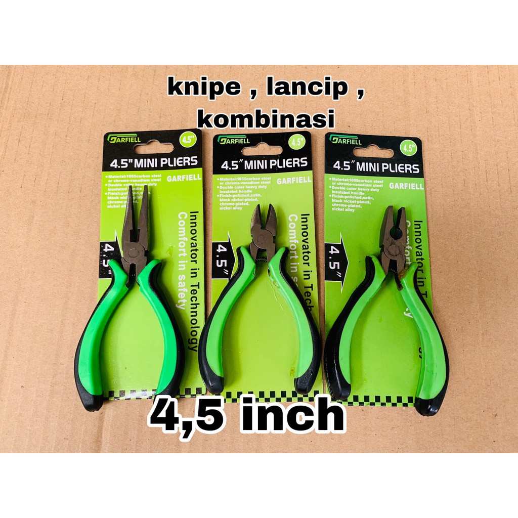 Jual Paket Tang 3 pcs Kombinasi Tang Jepit Lurus Tang Knipe 4,5 inch ...
