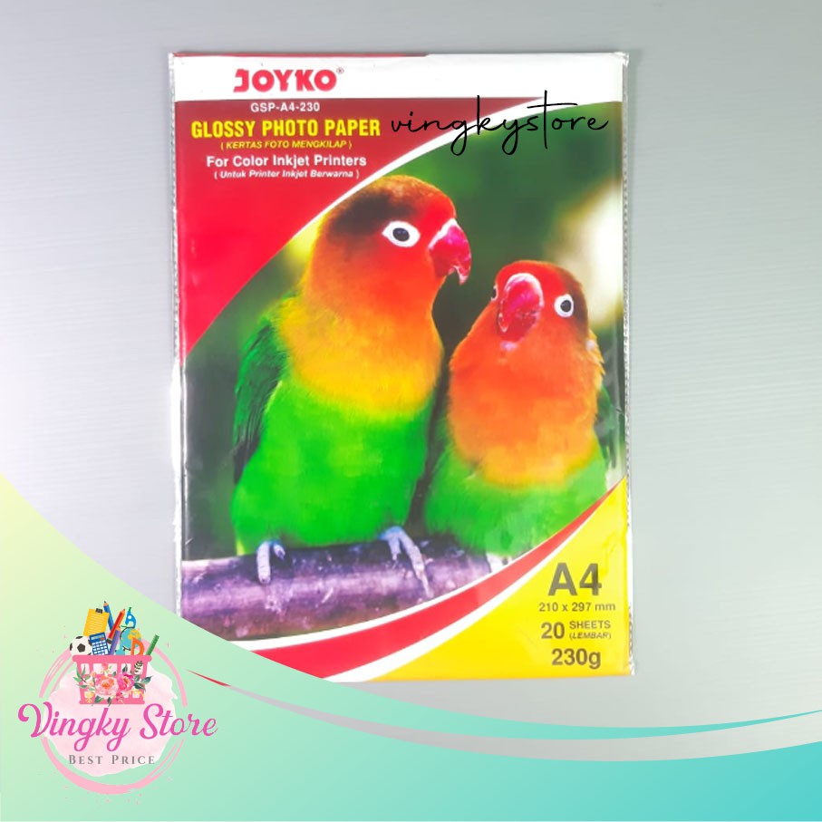 Jual Glossy Photo Paper Kertas Foto Joyko Gsp A4 230 Gsm 20 Lembar