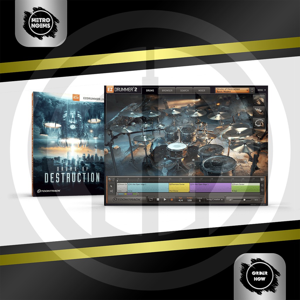 Jual VST Toontrack EZX Drum Sound Expansions Drums of Destruction