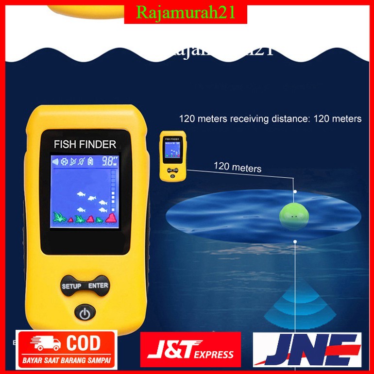 Jual Alat Pelacak Ikan Portable Sonar Fish Finder Cable 4x4 Inch ...