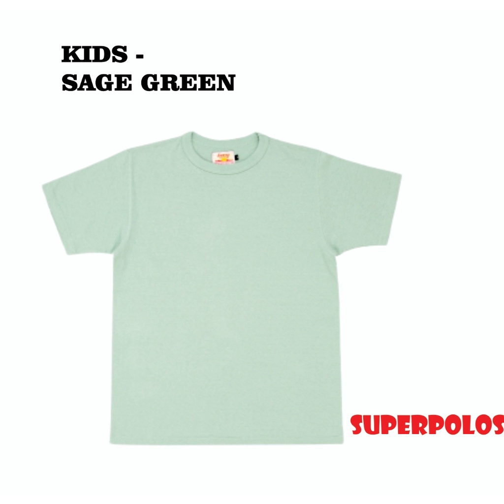 Jual KAOS POLOS ANAK SAGE GREEN LENGAN PENDEK COMBED 30s BAJU KAOS KIDS