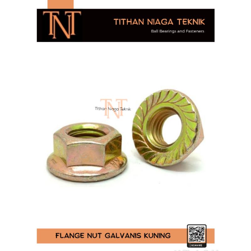 Jual M Drat Flange Nut Galvanis Kuning M X Mur Topi Terbuka Mur