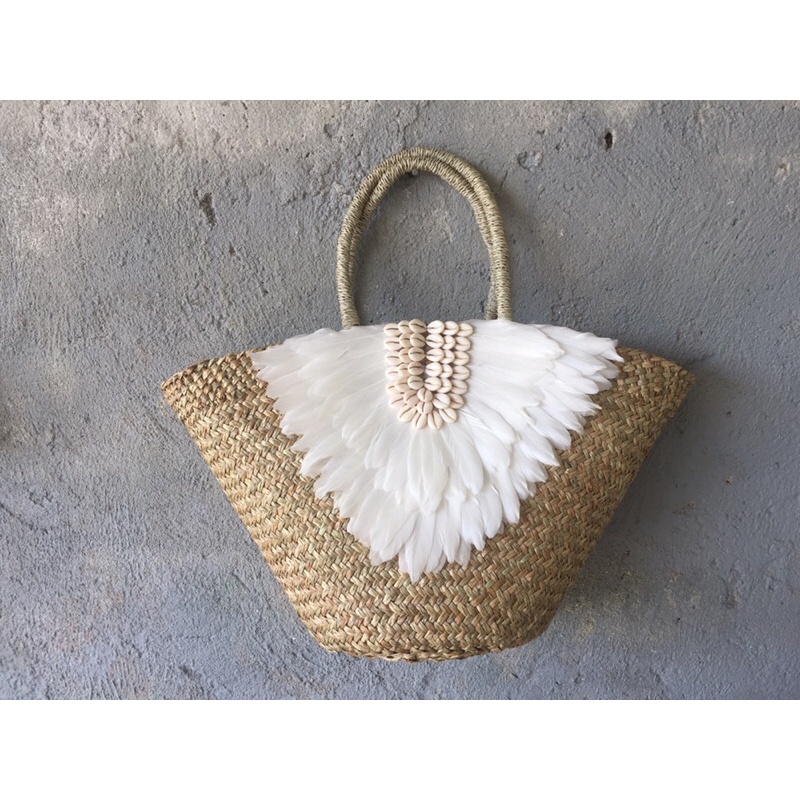 Jual Tas Mendong Bulu dan Kerang (feather and shells) | Shopee Indonesia