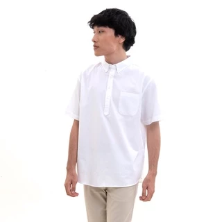 M231 Kemeja Pria Pullover Polos Pendek Putih 2287A