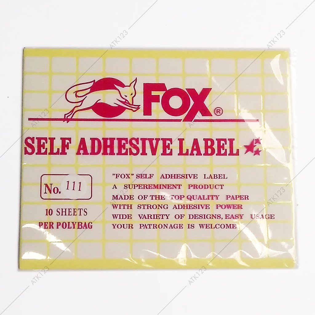 Jual Kertas / Label Stiker Fox No. 111 uk. 13 x 19 mm (Persegi Panjang ...