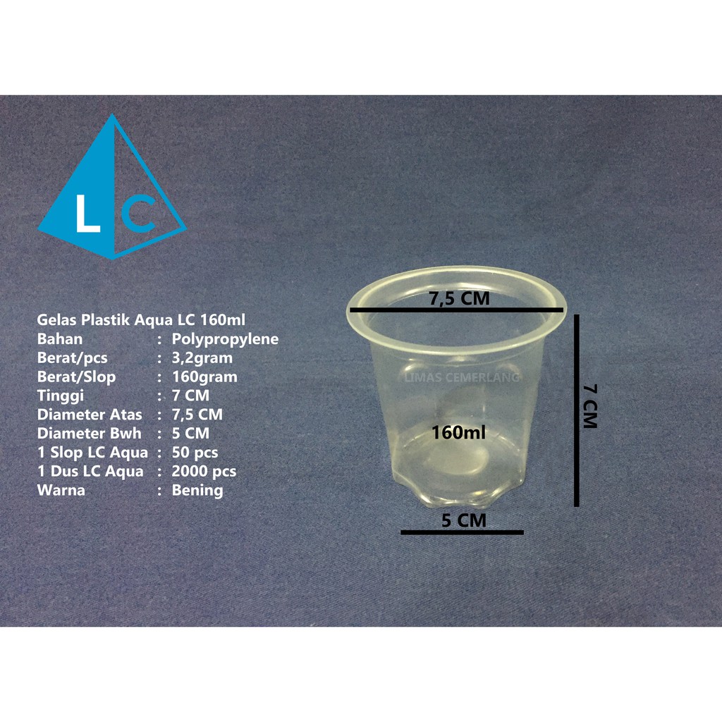 Jual GELAS PLASTIK PP Aqua & Frutang 5 OZ, 7 OZ, dan 6 OZ 1 Slop isi ...