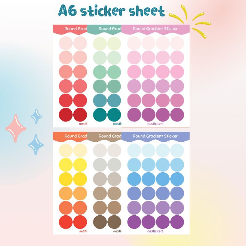 Jual STIKER GRADASI BULAT / GRADIENT DECO STICKER BY AESTICKERS ...