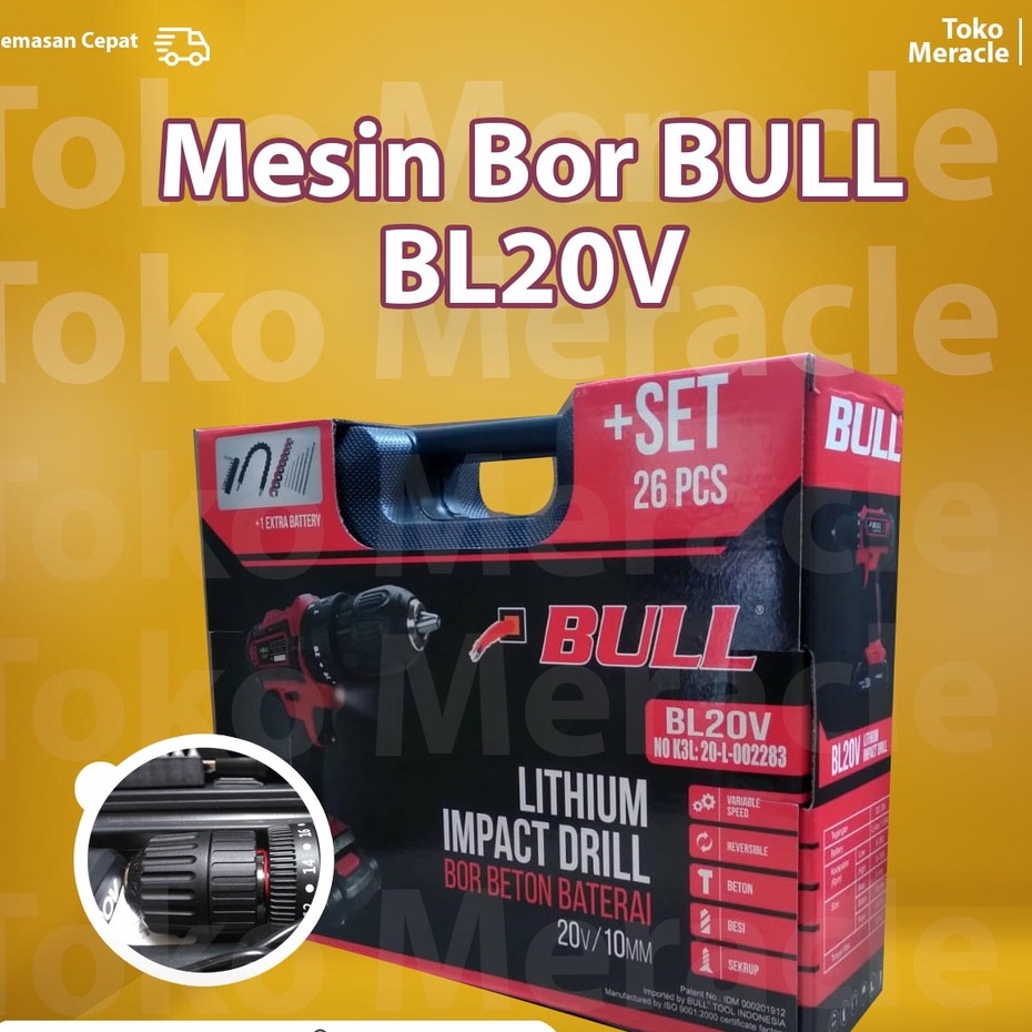 Jual Bull Mesin Bor Beton Bl V Lithium Cordless Impact Drill Bull Bl