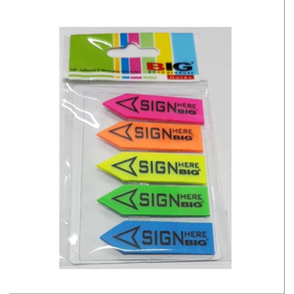 Jual NOTES TEMPEL BIG SIGN HERE 5 WARNA | Shopee Indonesia
