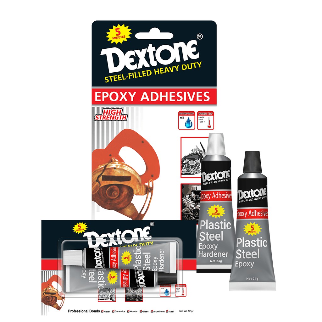 Jual Dextone Lem Epoxy Adhesives Lem Besi 5 Menit / Plastic Steel Epoxy ...