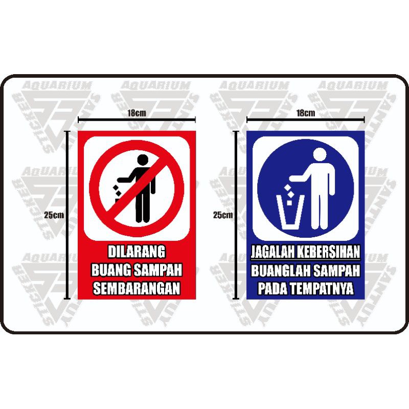 Jual Stiker Dilarang Buang Sampah Sembarangan Sticker Jagalah Kebersihan Shopee Indonesia