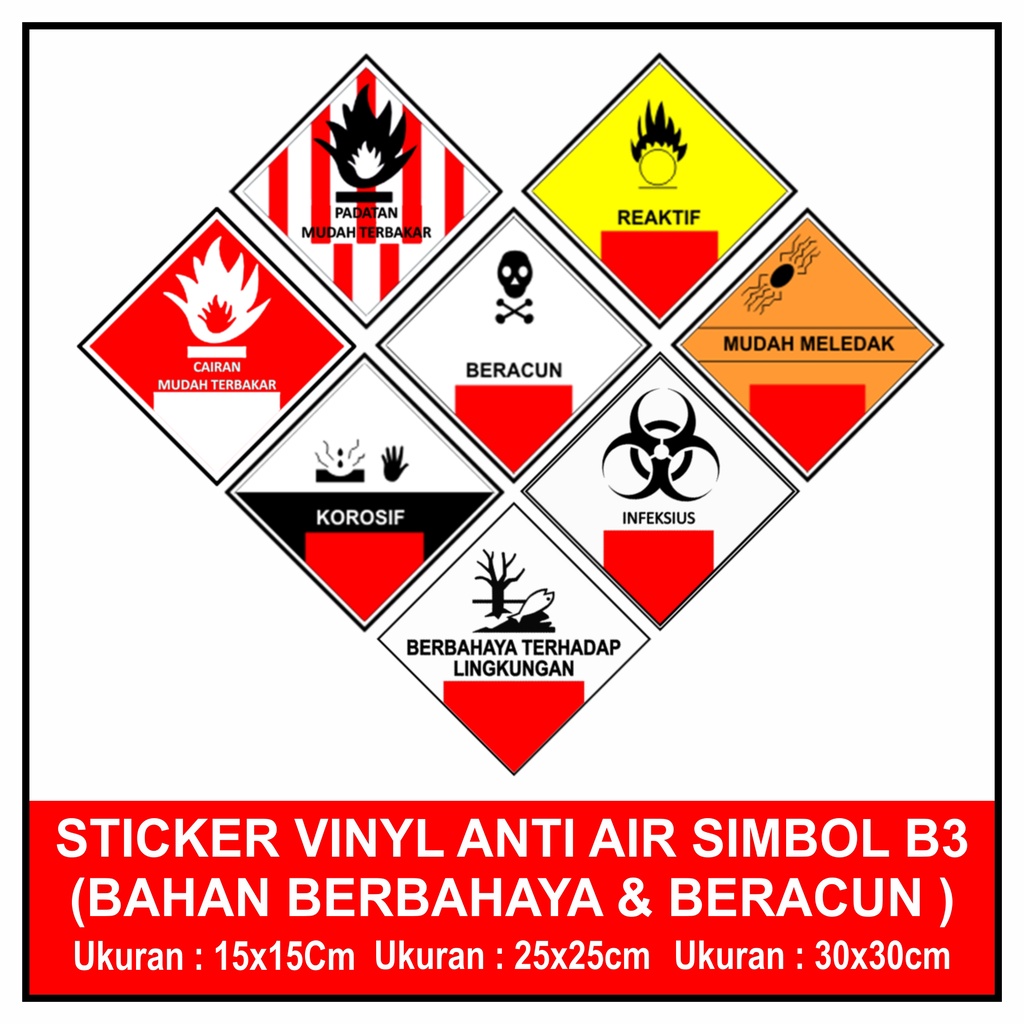 Jual Sticker Simbol B3 Bahan Berbahaya And Beracun Shopee Indonesia 7203