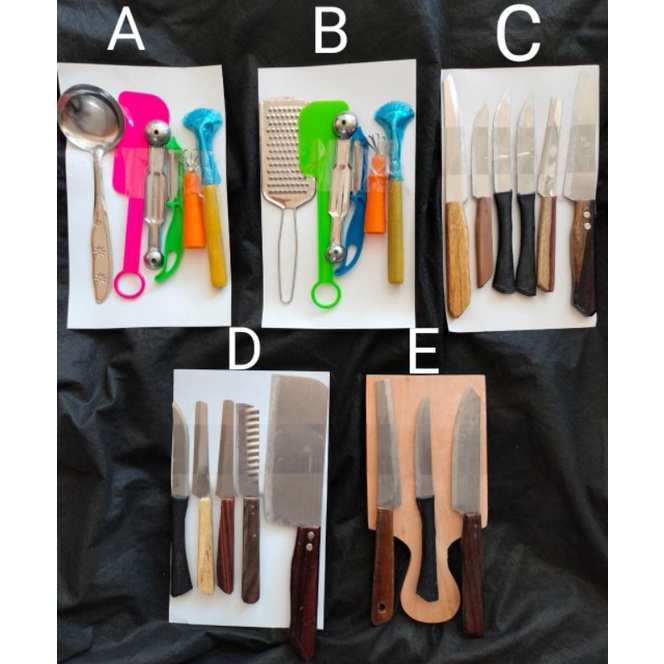 Jual PAKET MURAH SET ALAT DAPUR PERALATAN SETS JADUL PISAU TALENAN KAYU ...