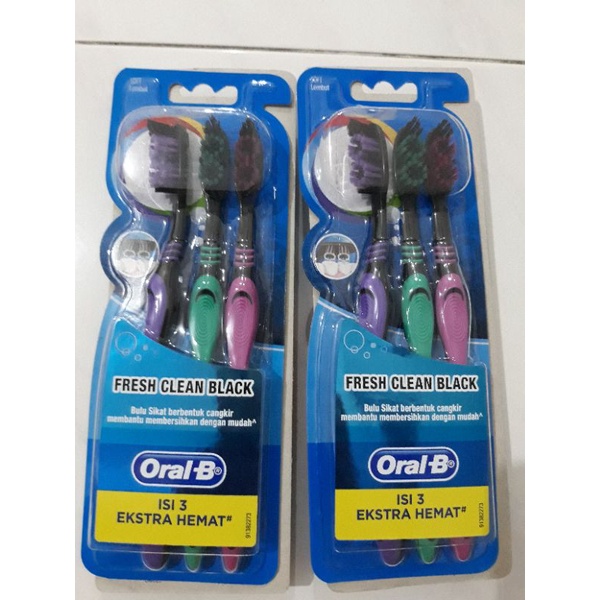 Jual Oral B Sikat Gigi Toothbrush All Rounder Fresh Clean Black 3s ...