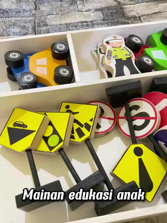 Jual Mainan Edukasi Anak Balok Kayu : Rambu Lalu Lintas Ukuran Box ...