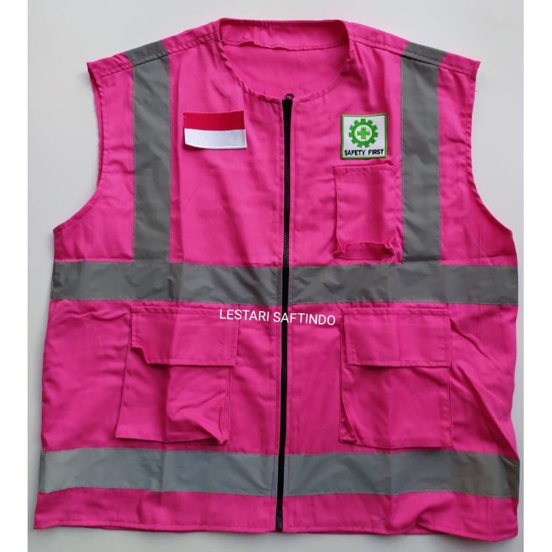 Jual Rompi Bahan Drill warna pink free logo | Shopee Indonesia