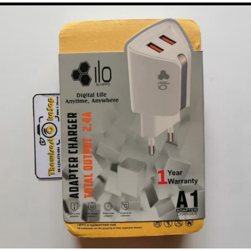 Jual Adapter Charger iLo A1 VP 2 USB Max. 2.4 A Garansi Resmi 1 tahun ...