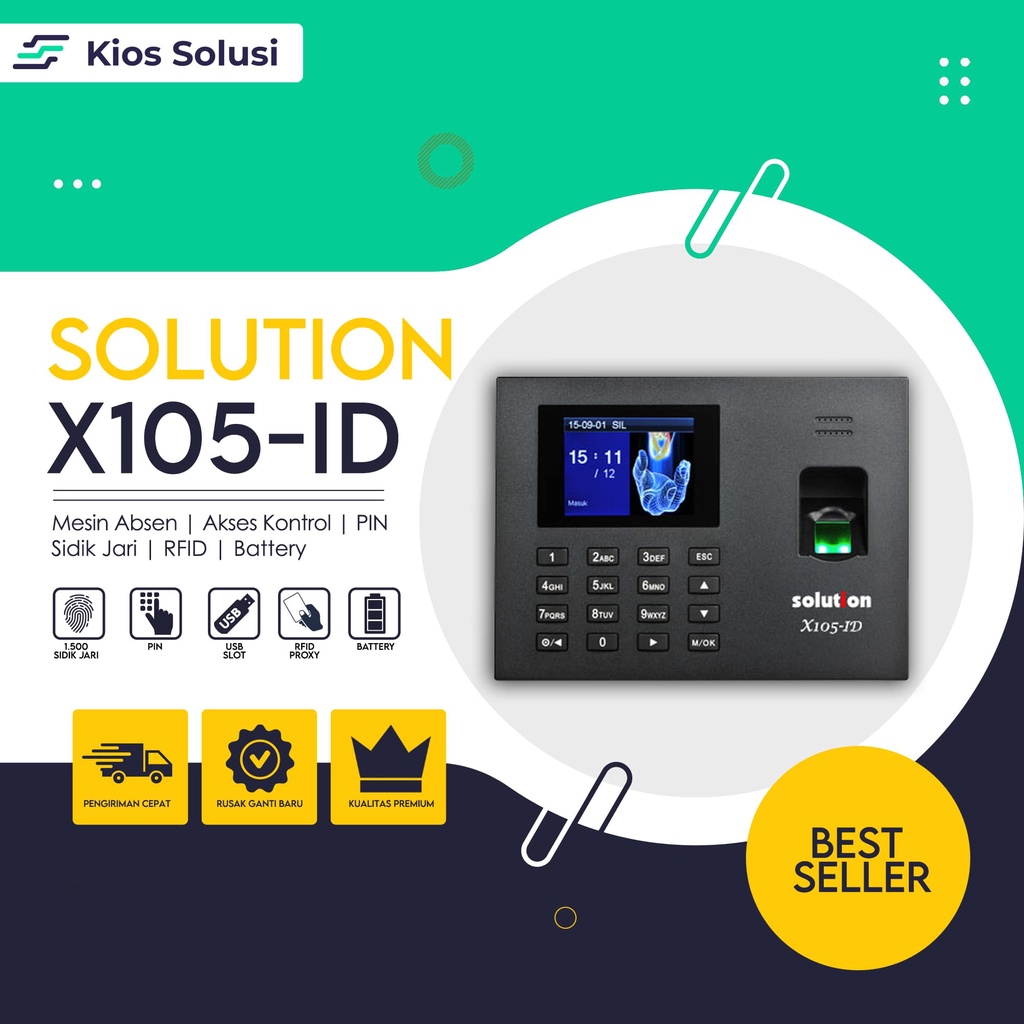 Jual Mesin Absensi Solution Asli | Solution X105-ID | Fingerprint ...