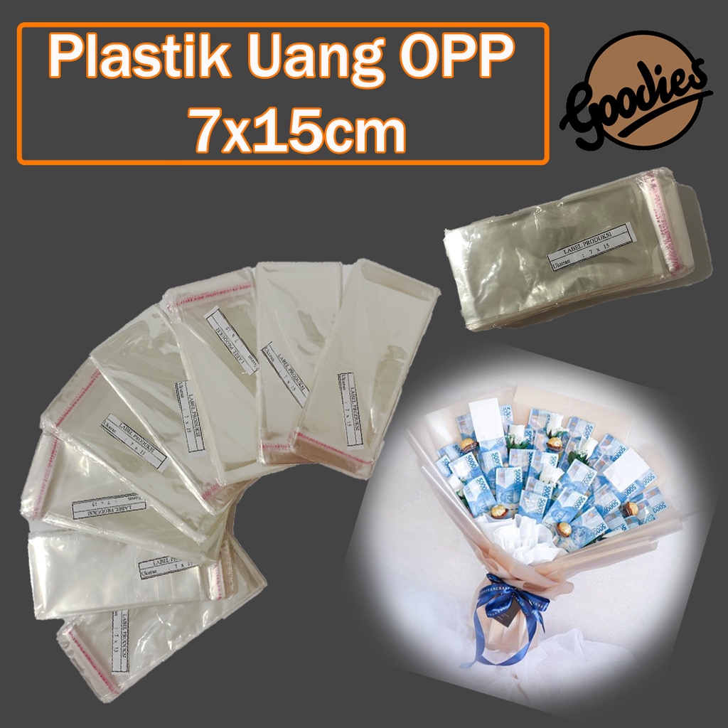 Jual Plastik Uang Opp 7x15cm Plastik Buket Uang Isi 100 Shopee Indonesia 0801