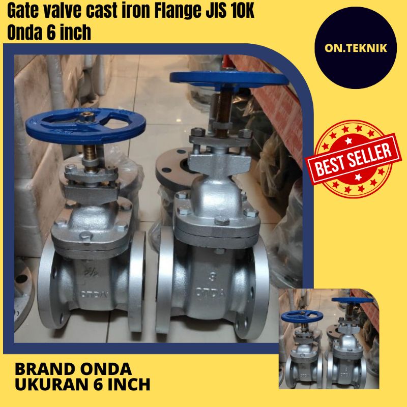 Jual Gate Valve Cast Iron Flange Jis 10k Onda 6 Inch Shopee Indonesia 7133