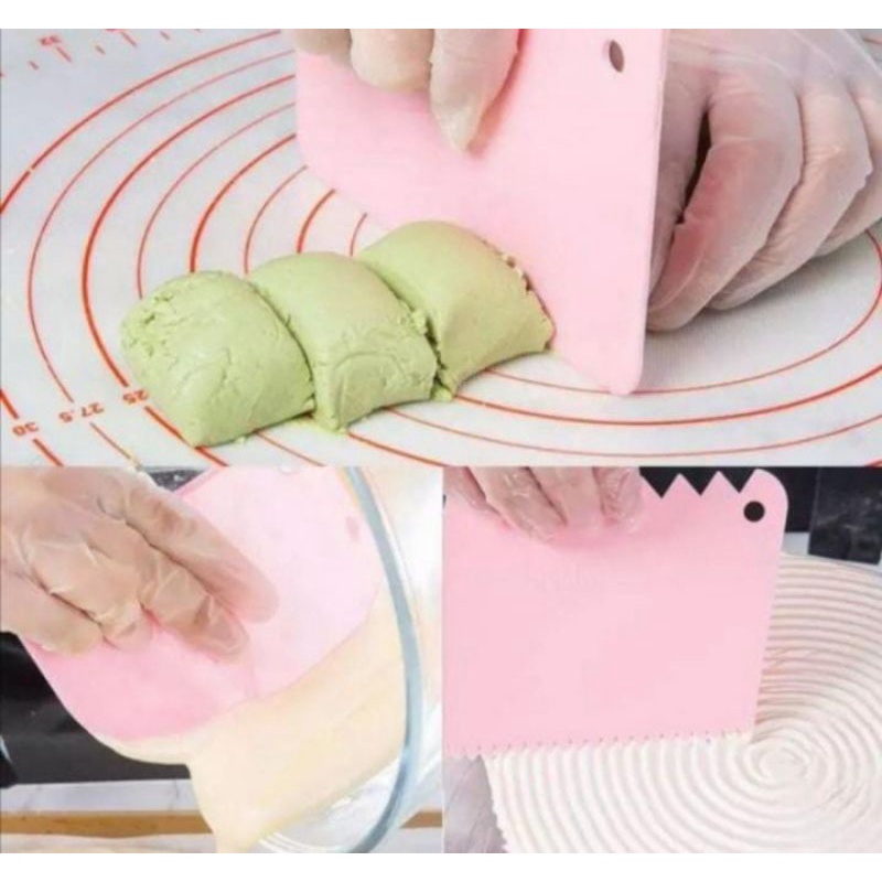 Jual ALAT PEMOTONG ADONAN ROTI KUE SCRAPPER BUTTER CREAM 3 PCS | Shopee ...