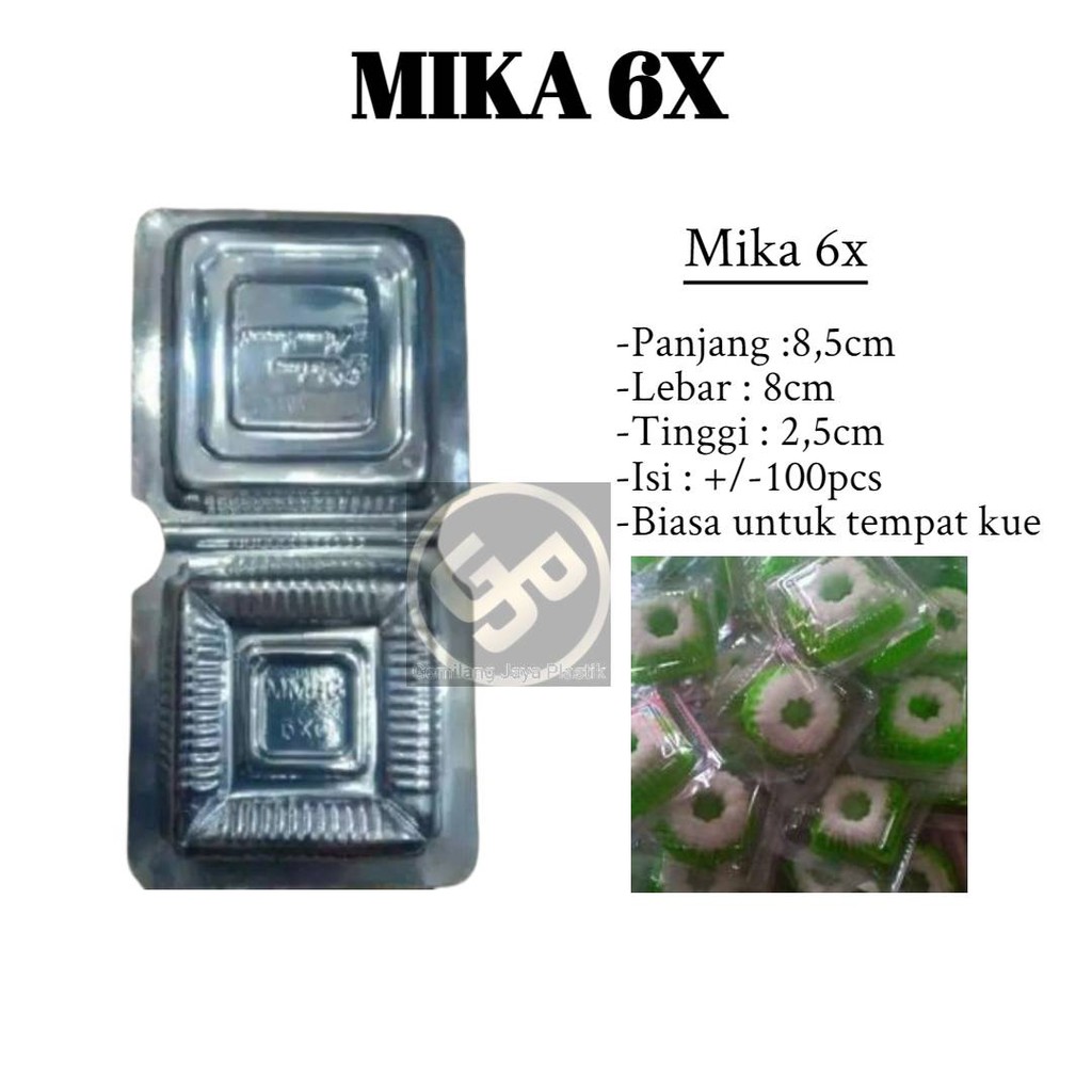 Jual Mika Kue Ukuran 6x Mika Makanan Kue Mika Jajan Pasar Mika Kotak