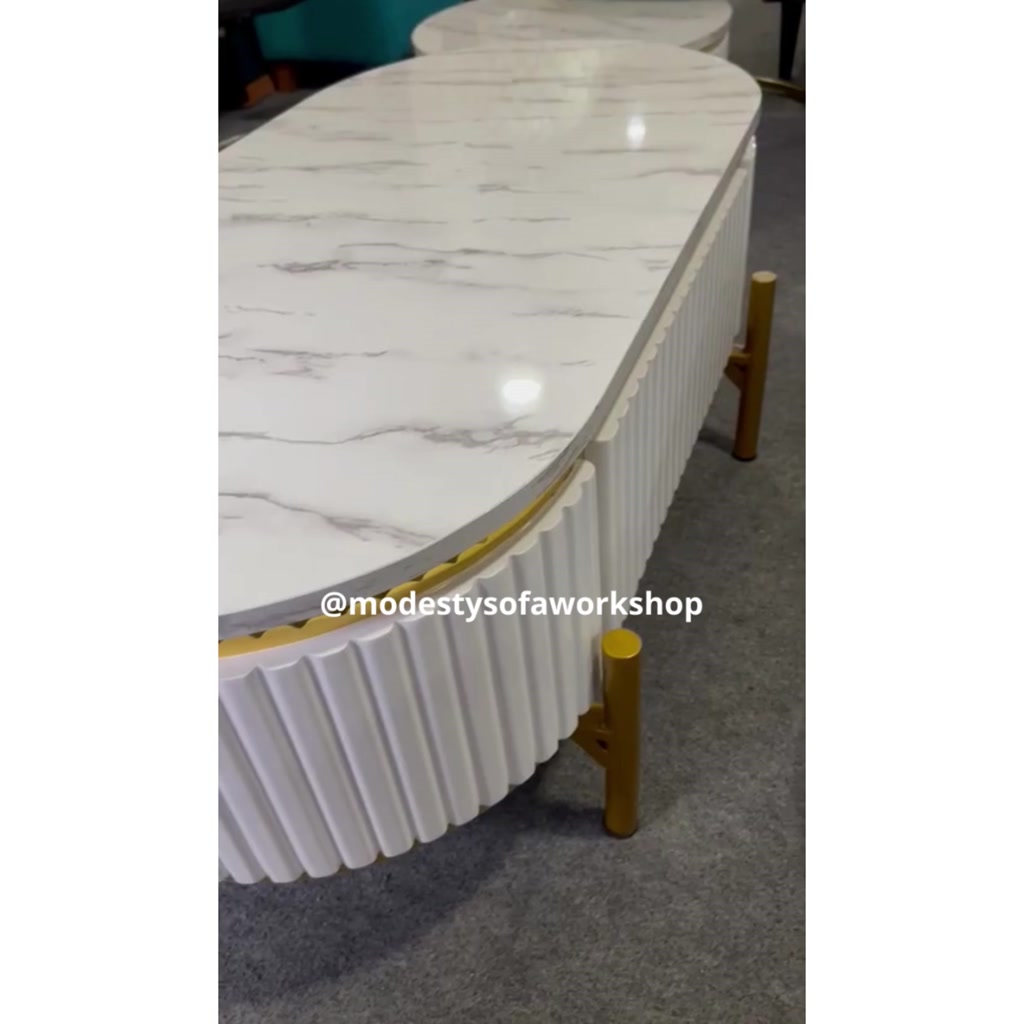 Jual Meja Tamu Modesty Akai List Gold - Kaki Besi | Shopee Indonesia