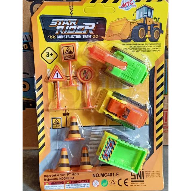 Jual MC 401 - F Mainan kontruksi isi 3 dan rambu lalu lintasnya pull ...