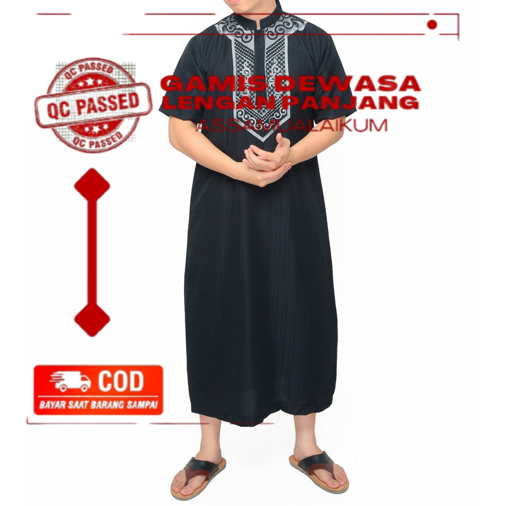 Jual Jubah Pria Muslim Modern Baju Gamis Al Haramain Lengan Pendek