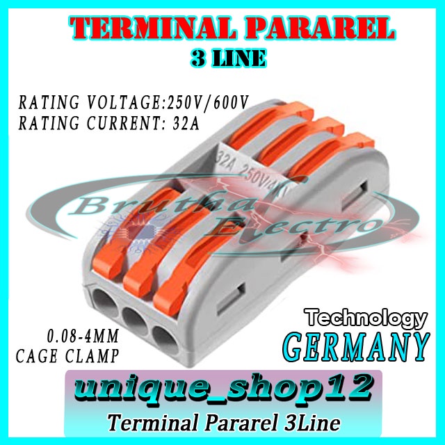 Jual Terminal Pararel 3 Line Konektor Block Sambungan Kabel | Shopee ...