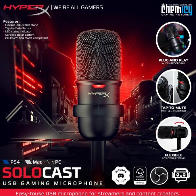 Jual HyperX SoloCast USB Condenser Gaming / Streamer Microphone